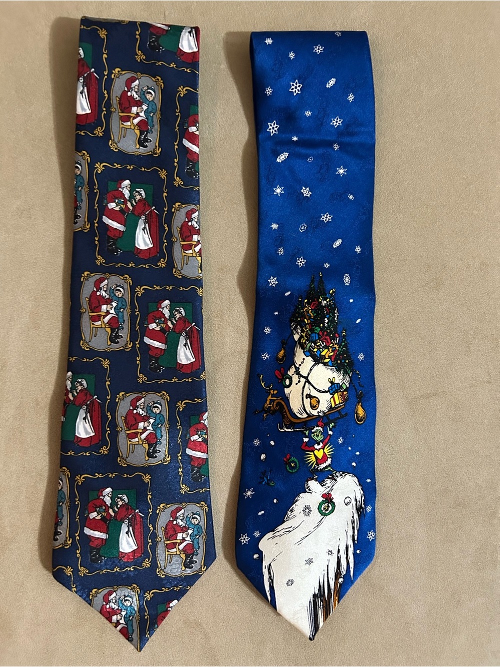 Vintage Dr. Seuss & Santa Christmas Ties EUC